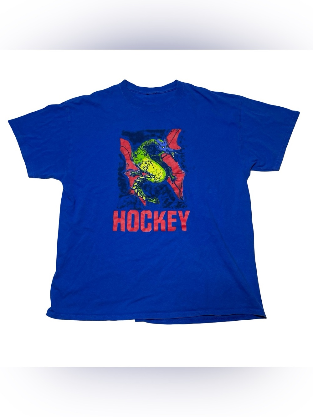 Hockey Skateboards FA FuckingAwesome Blue Skate AIR DRAGON TEE L RARE